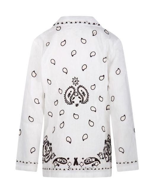 P.A.R.O.S.H. White P.A.R.O..H. Beach 26 Embroidered Blazer