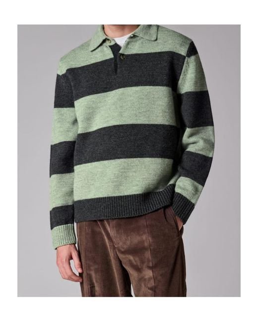Paul Smith Gray Striped Long-Sleeved Sweater for men