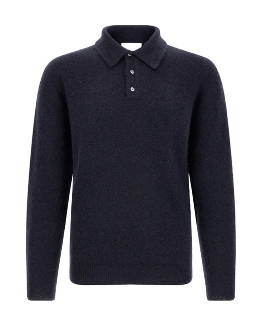 Roberto Collina Blue Cashmere And Silk Polo Shirt for men