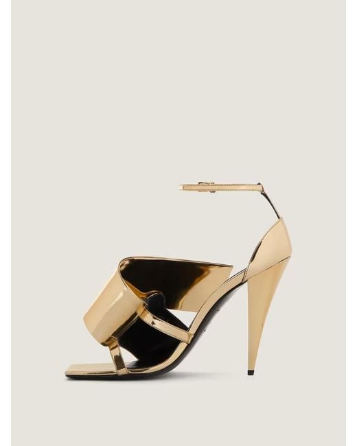 Givenchy Metallic Sliced Square Heeled Sandals