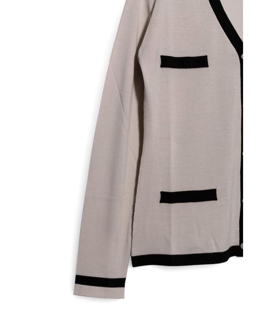 Max Mara White V-Neck Buttoned Cardigan