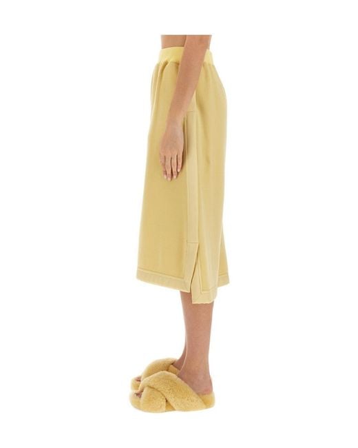 Jil Sander Yellow Elastic-Waist Flared Midi Skirt