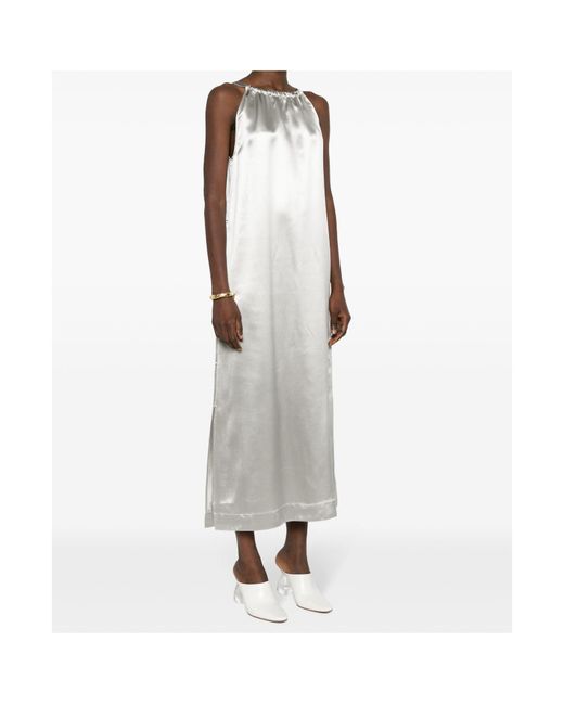 Loulou de Saison White Morene Metallic Maxi Dress