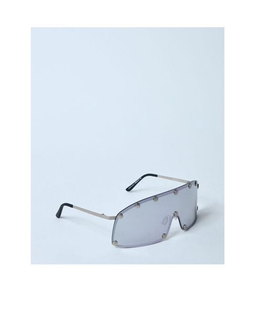 Rick Owens Blue Shield Frame Sunglasses for men