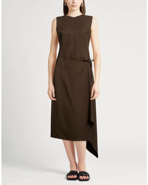 Tory Burch Brown Solid Color Sleeveless Dress