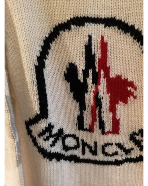 Moncler White High-Necked Logo Icon Sweater