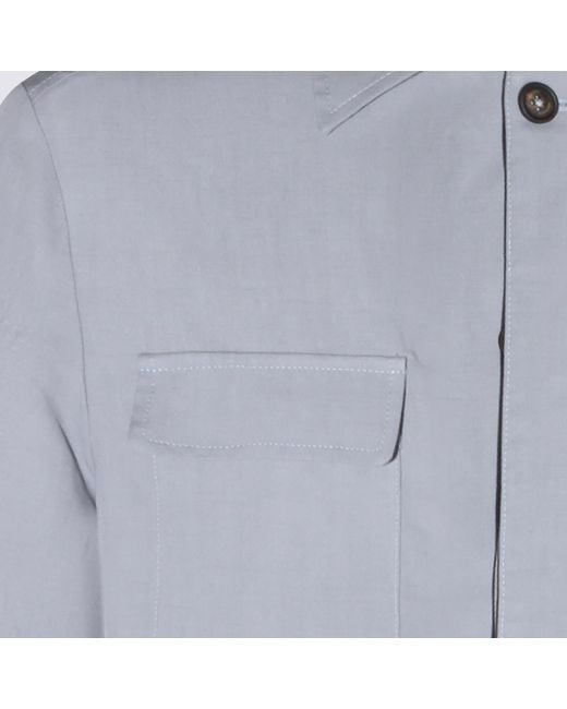Eleventy Blue Long Sleeved Button-Fastened Jacket for men