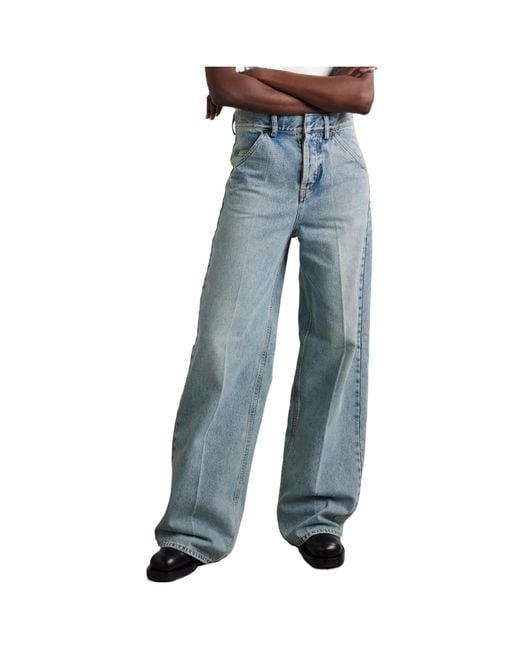Petar Petrov Blue Mid-Rise Wide-Leg Jeans