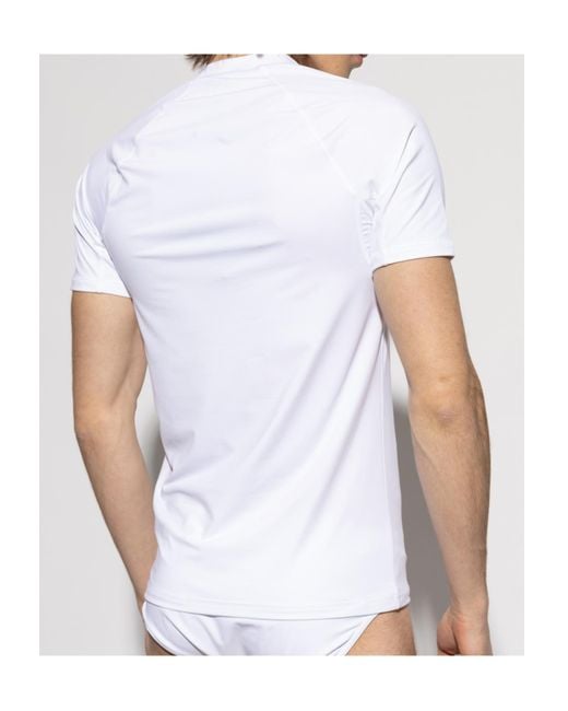 Balmain White Logo-Patch T-Shirt for men