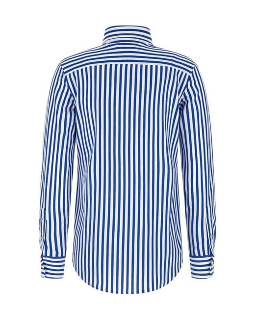 Polo Ralph Lauren Blue Logo Embroidered Striped Shirt