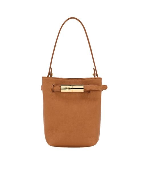 Longchamp Brown Le Smart Xs Bucket Bag