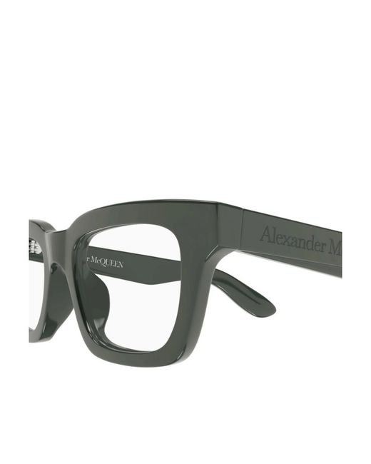 McQueen White Eyewear Rectangle Frame Glasses for men