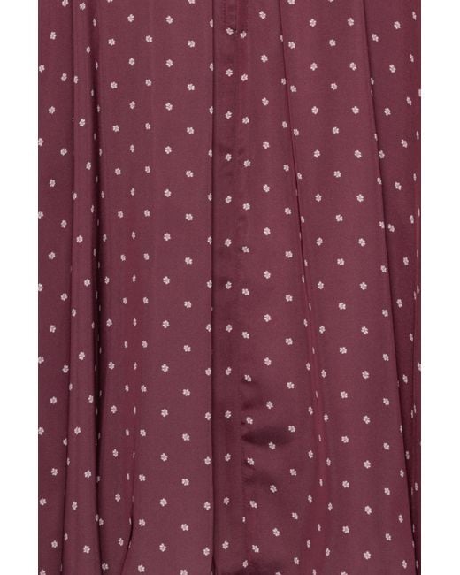 ROTATE BIRGER CHRISTENSEN Purple Dot Satin Bow Shirt Dark