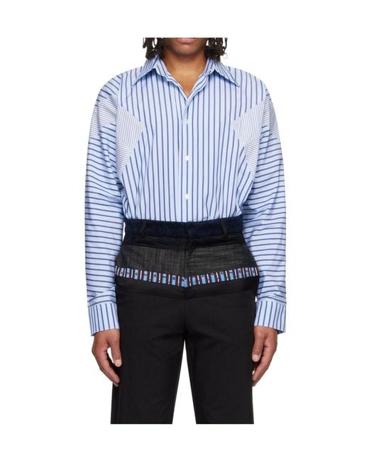 Edward Cuming Blue Arm Flex Collared Shirt for men