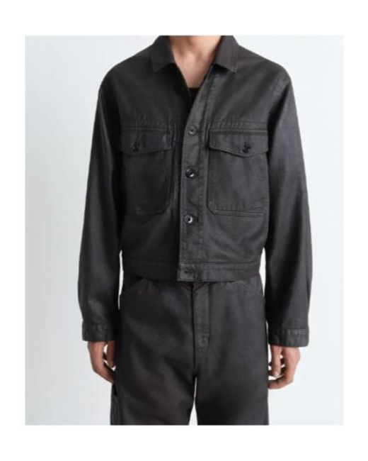 Lemaire Black Buttoned Trucker Jacket for men
