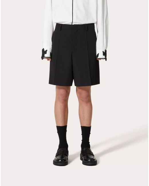 Valentino Black Mid-Rise Beruda Shorts for men