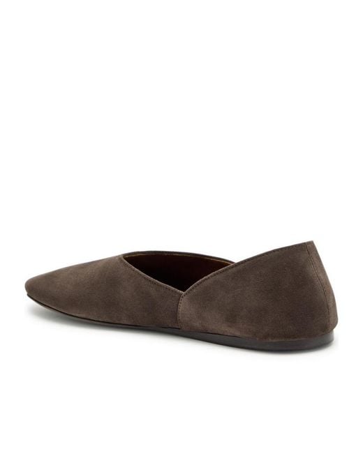 Khaite Brown Suede Ballet Flats