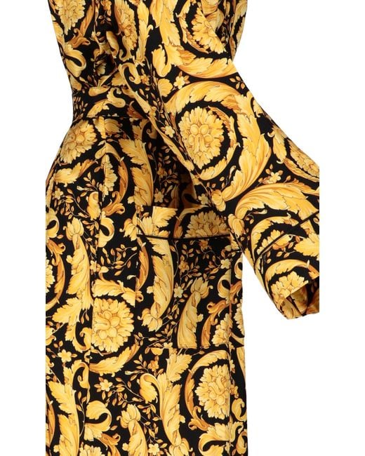 Versace Metallic Baroque Pattern Belted Pajama