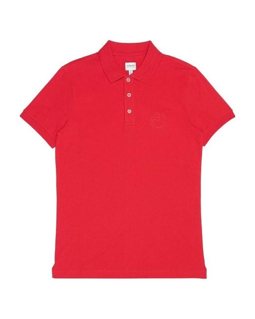 Armani Collezioni Red Logo Polo Shirt for men