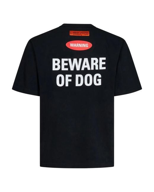 Heron Preston Red Beware Of Dog Crewneck T-Shirt for men