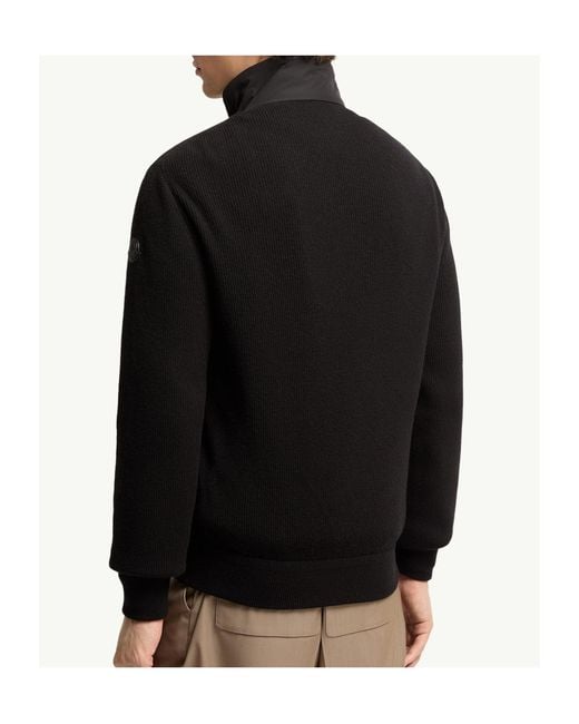 Moncler Black Logo Patch Cardigan for men
