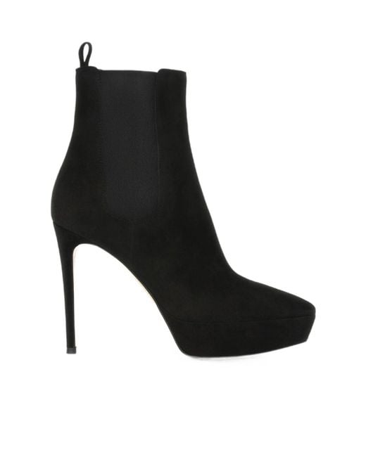 Gianvito Rossi Black Platform Ankle Boots