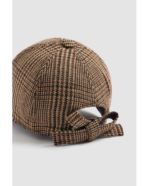 Patou Brown Check-Pattern Knot Baseball Cap