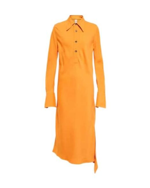 Petar Petrov Orange Aila Asymmetric Shirt Dress
