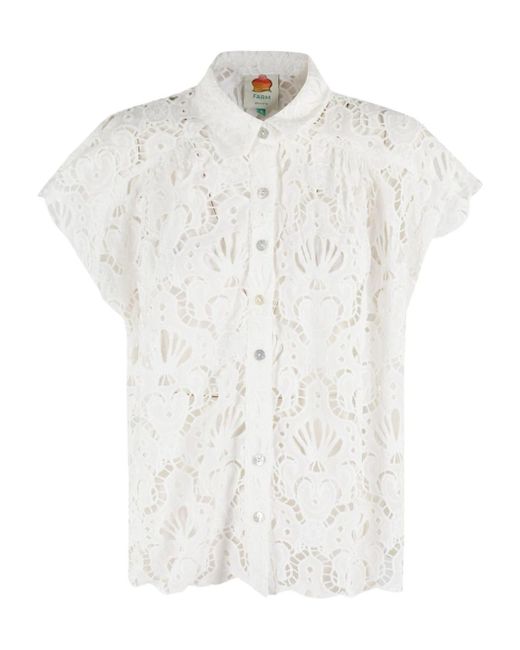 Farm Rio White Short Sleeve Shirt