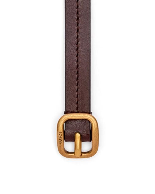 Loewe White Logo Engraved Rounded Soft Belt