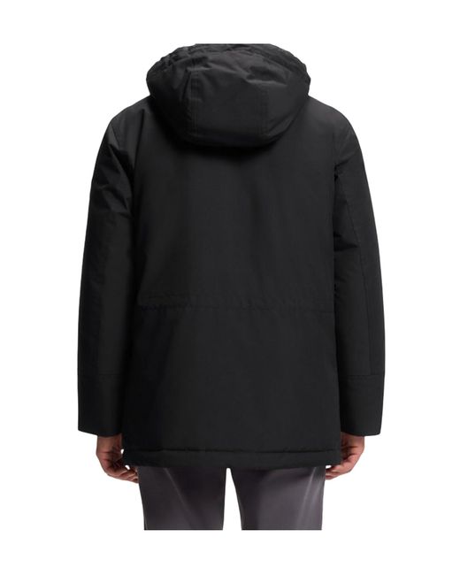 Boss Black Hooded Logo-Patch Jacket for men