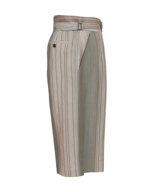 Vivienne Westwood Gray Humphrey Striped Bermuda Shorts for men