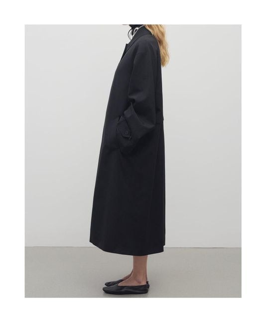 The Row Black Rocco Wool Coat