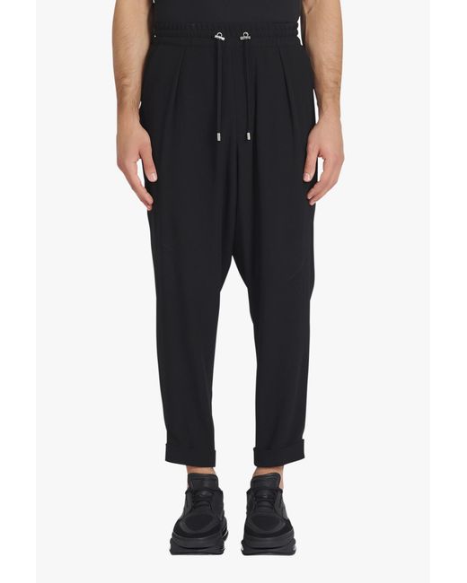 Balmain Black Slouchy Tapered Pants for men