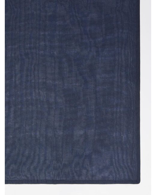 Max Mara Blue 'S Logo Patch Scarf