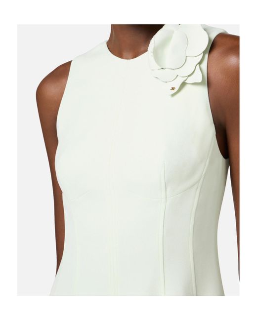 Elisabetta Franchi White Flared Crepe Dress