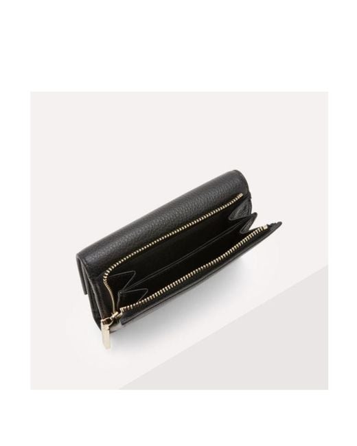 Coccinelle Black Medium Metallic Soft Leather Wallet