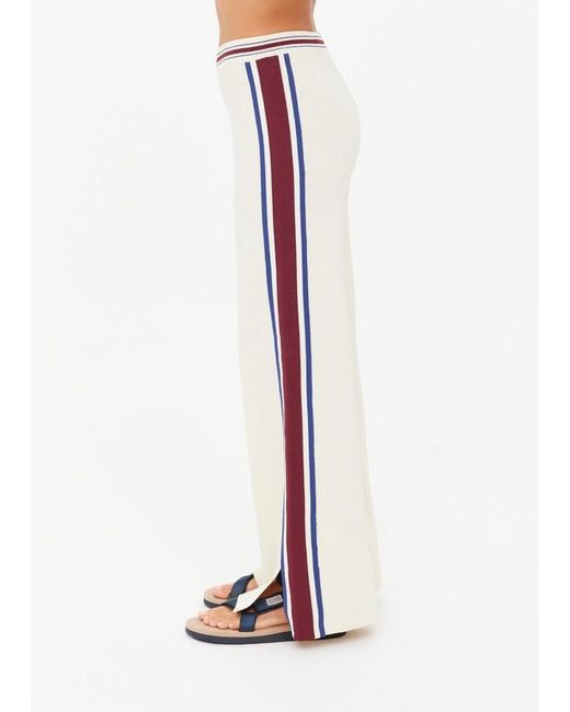 The Upside White Adesa Kansas Striped Knit Trousers