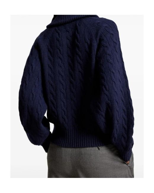 Polo Ralph Lauren Blue Cable-Knit Cardigan