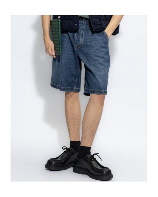 Bottega Veneta Blue Belted Denim Shorts for men
