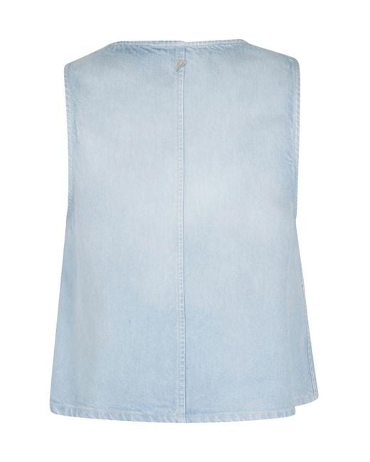 Dondup Blue Scoop-Neck Sleeveless Top