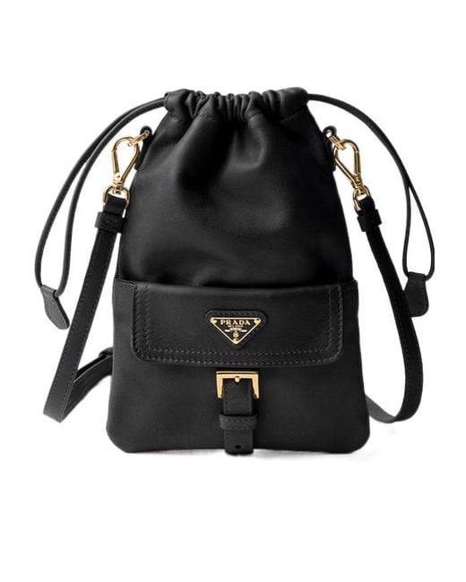 Prada Black Drawstring Shoulder Bag