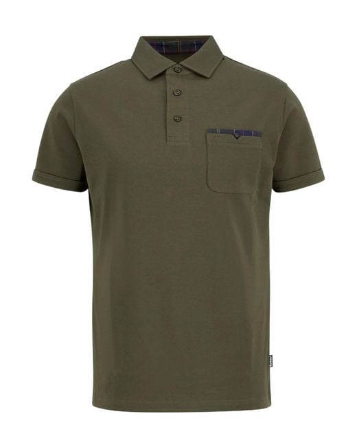 Barbour Green Corpatch Tailored Short-Sleeved Polo Shirt for men