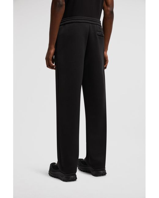 Moncler Black Logo Patch Cotton Neoprene Sweatpants for men