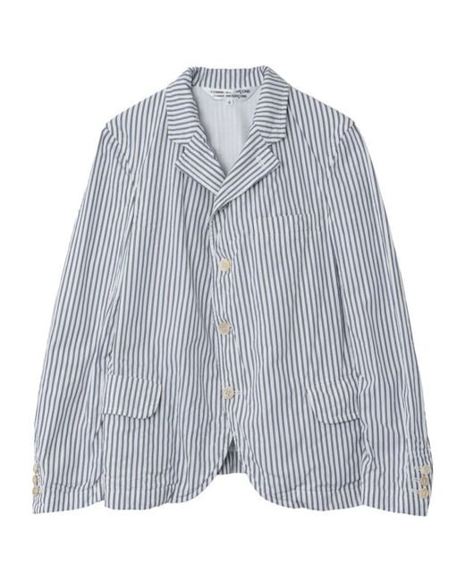 Comme des Garçons Blue Long-Sleeved Suit Jacket