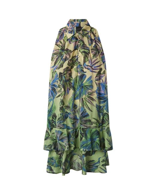 Pinko Green Floral-Print Maxi Dress