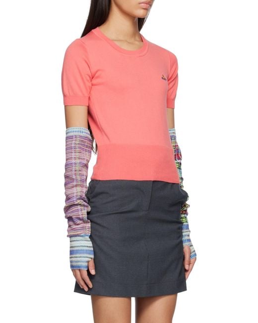 Vivienne Westwood Pink Orb Embroidered Knitted Top