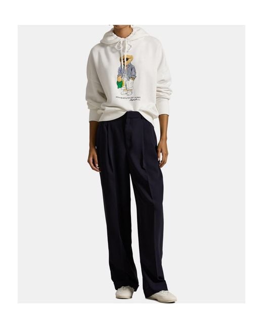 Polo Ralph Lauren White Hoodie With Long Sleeves