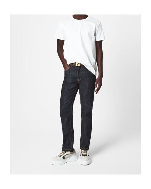 Fendi White Reversible Belt for men