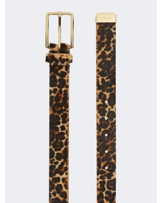 Max Mara White Leopard Print Belt